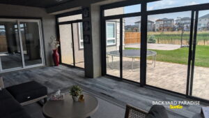 Walk out basement enclosure inside