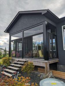 Black Curtain wall sunroom ,Clandeboye , Manitoba 1