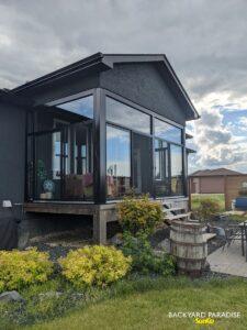 Black Curtain wall sunroom ,Clandeboye , Manitoba 3