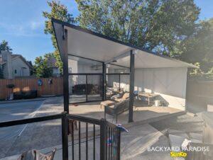 Black free standing pool house , Charleswood , Winnipeg , Manitoba 2