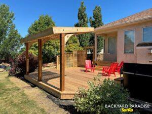 Cedar deck with pergola , Whyte Ridge, Winnipeg , Manitoba 1
