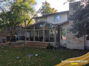 Sandalwood Offset Gable sunroom in Charleswood, Winnipeg , Manitoba