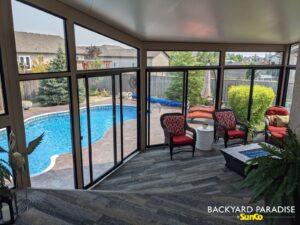 Sandalwood and black gable sunroom with studio connected, Oakbank, Manitoba 3