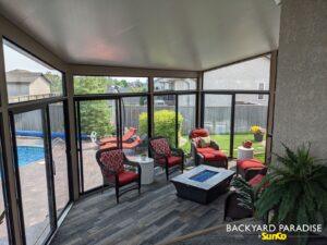 Sandalwood and black gable sunroom with studio connected, Oakbank, Manitoba 7