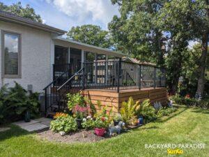 Treated lumber deck and aluminum railings , Charleswood , Winnipeg , Manitoba 1