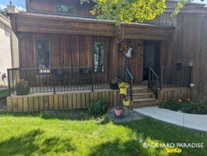 Treated lumber deck and aluminum railings , Westwood , Winnipeg , Manitoba 2