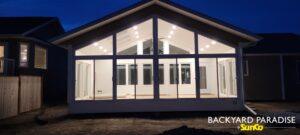 White curtain wall sunroom, Altona , Manitoba 3