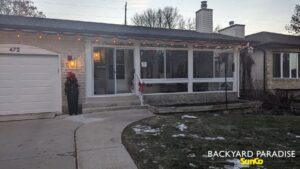 White curtain wall sunroom, load bearing ,River East, Winnipeg , Manitoba 2
