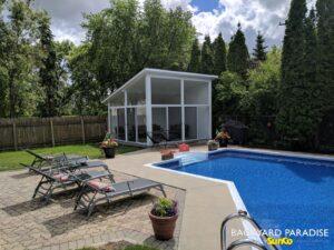 White free standing pool house ,Westwood , Winnipeg , Manitoba 3