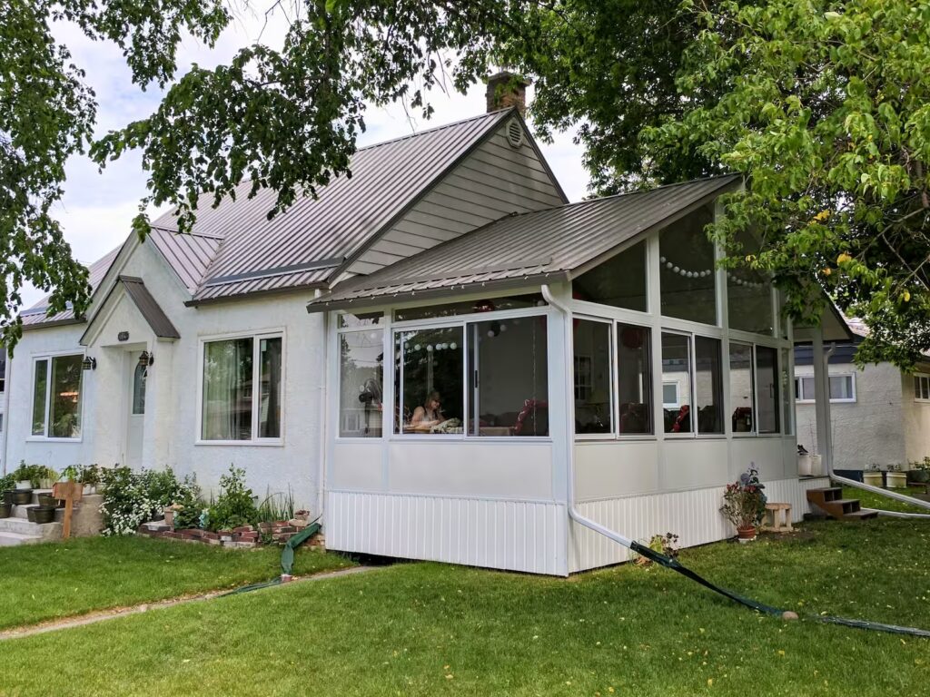 white gable sunroom by SunCo in Portage La Prairie, Manitoba