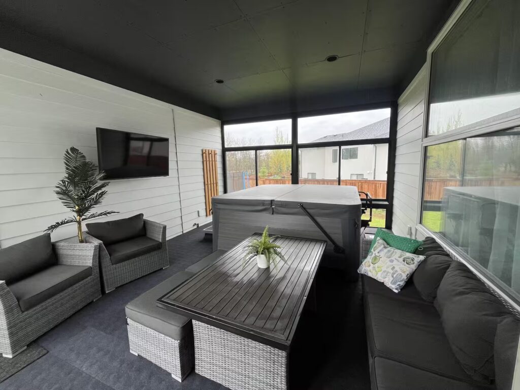 black curtain wall by SunCo in Headingley, Manitoba