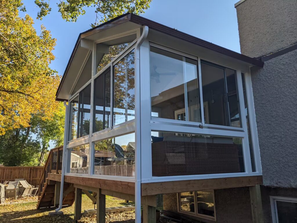 white gable sunroom by SunCo in St. Vital, Winnipeg