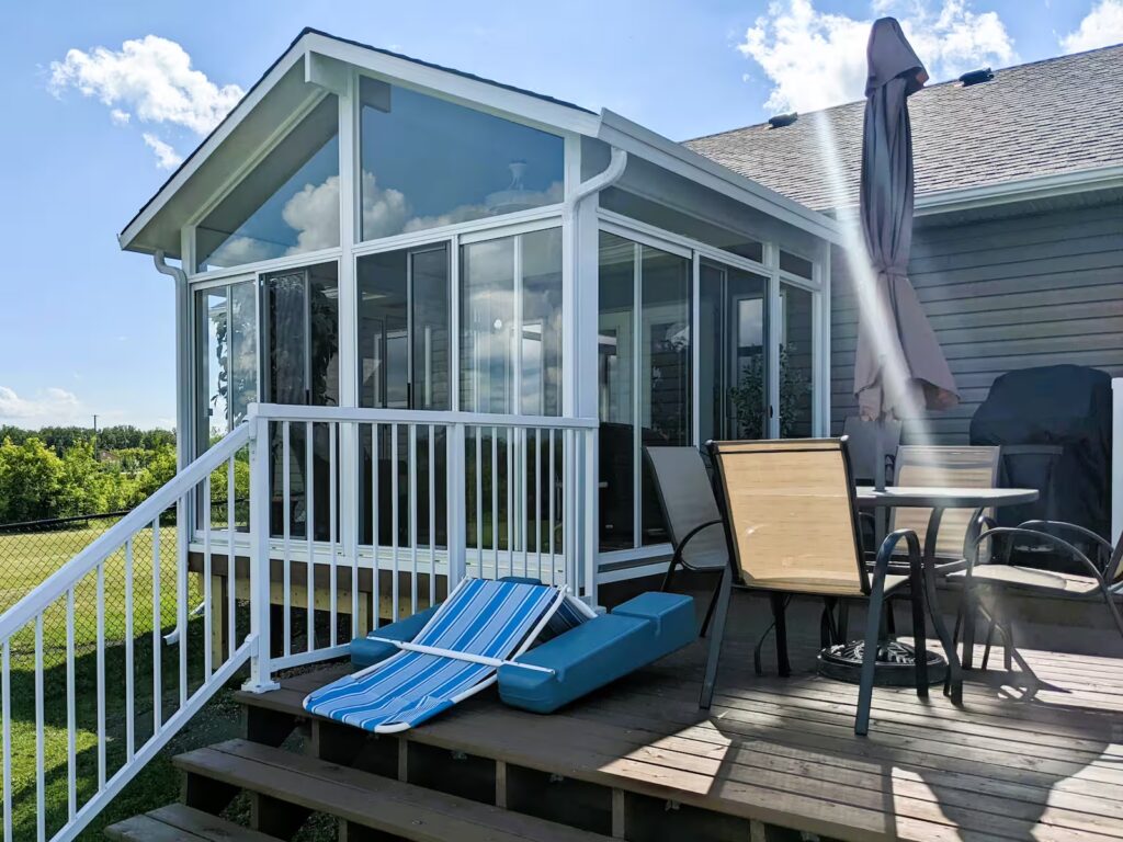 white gable sunroom by SunCo in Stonewall, Manitoba