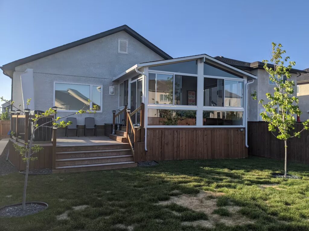 white gable sunroom by SunCo in Waverley West, Winnipeg